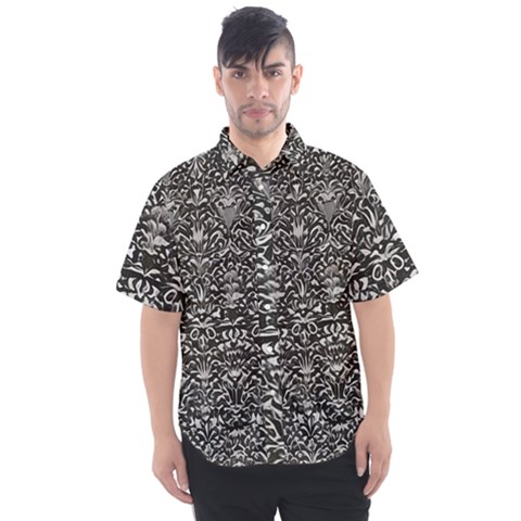 Gothic Leaf Pattern 2 Men s Short Sleeve Shirt by violetheavensky