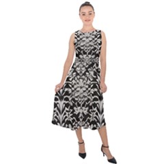Gothic Leaf Pattern 4 Midi Tie-back Chiffon Dress by violetheavensky