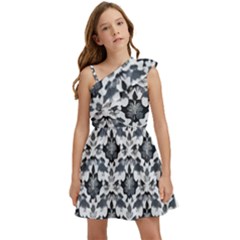 Gothic Leaf Pattern Kids  One Shoulder Party Dress by violetheavensky
