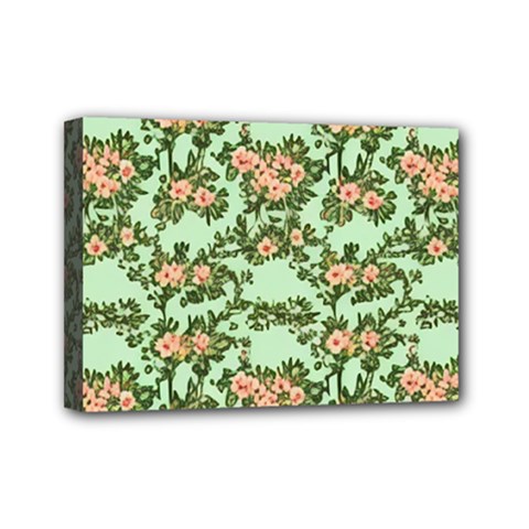 Retro 1880s Flowers Pattern 5 Mini Canvas 7  X 5  (stretched) by violetheavensky