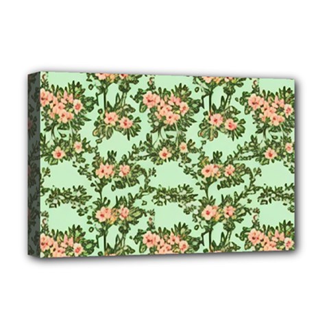 Retro 1880s Flowers Pattern 5 Deluxe Canvas 18  X 12  (stretched) by violetheavensky