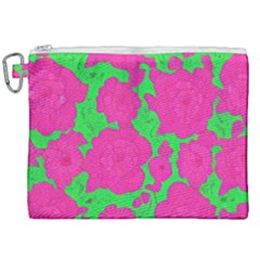 Mid Century Retro Floral 1970s 1960s Pattern 98 Canvas Cosmetic Bag (xxl) by violetheavensky