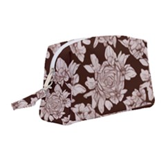 Mid Century Retro Floral 1970s 1960s Pattern 106 Wristlet Pouch Bag (medium) by violetheavensky