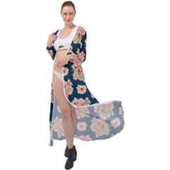 Retro 1880s Flowers Pattern 7 Maxi Chiffon Beach Wrap by violetheavensky