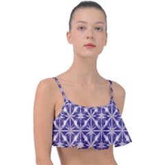 Royal Fractal Pattern 4 Frill Bikini Top by violetheavensky