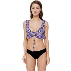 Royal Fractal Pattern 4 Low Cut Ruffle Edge Bikini Top by violetheavensky