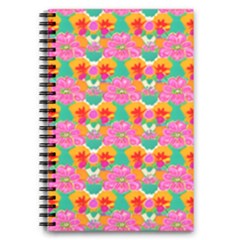 Retro 40s 50s Mexico Flowers Pattern Notebooks by violetheavensky