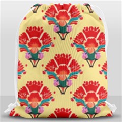 Retro 40s 50s Mexico Flowers Pattern 4 Drawstring Bag (large) by violetheavensky