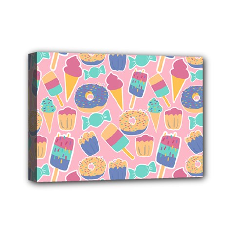 Ice Cream Donut Sweets Candie Mini Canvas 7  X 5  (stretched) by Apenda