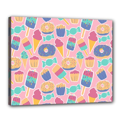 Ice Cream Donut Sweets Candie Canvas 20  X 16  (stretched) by Apenda
