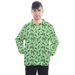 Leaves Pattern Texture Seamless Men s Half Zip Pullover by Hannah976