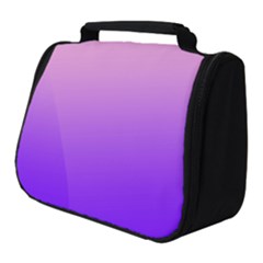 Cotton Candy Pink To Indigo Violet Linear Gradient Full Print Travel Pouch (small) by GradientsOmbre