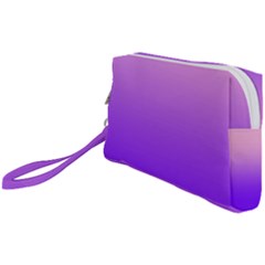 Cotton Candy Pink To Indigo Violet Linear Gradient Wristlet Pouch Bag (small) by GradientsOmbre