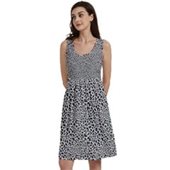 Black White Leopard Classic Skater Dress by DinkovaArt