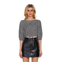 Giraffe Pattern (2) Mid Sleeve Drawstring Hem Top by DinkovaArt