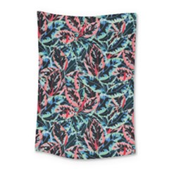 Leaves Nature Pattern Patterns Colorful Small Tapestry by Tsamara