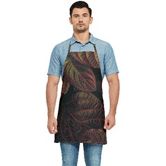 Leaves Plant Contrast Carved Nature Kitchen Apron by Tsamara