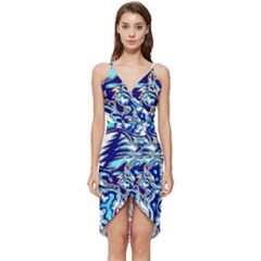 Trippy Dippy Bears Blue Dancing Greatful Dead Skull Steal Your Face Wrap Frill Dress by Salmanaz77