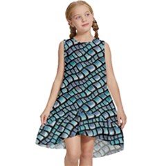 Turquoise Snake  Kids  Frill Swing Dress by DinkovaArt