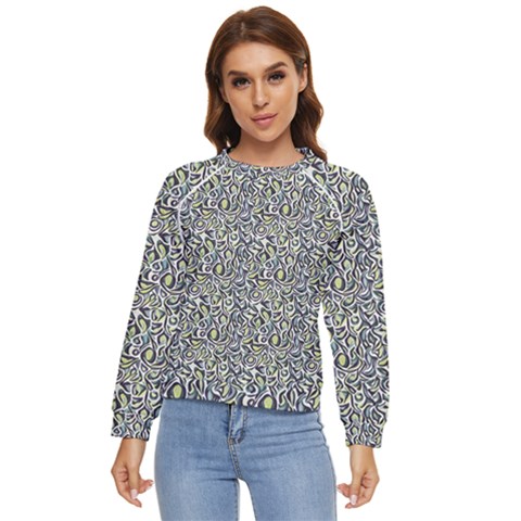 Green Leaves Women s Long Sleeve Raglan T-shirt by DinkovaArt