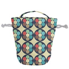 Circles Round Pattern Sphere Ball Drawstring Bucket Bag by Sabxi