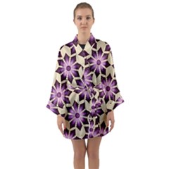 Pattern Design Star Snowflake Long Sleeve Satin Kimono by Sabxi