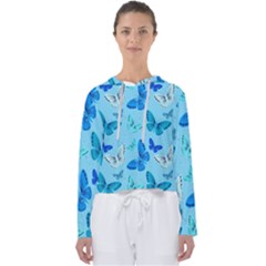 Butterflies Insect Pattern Nature Women s Slouchy Sweat by Sabxi