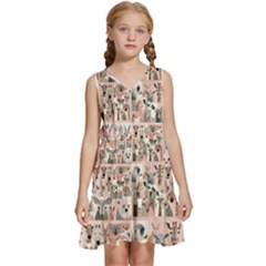 Mix Animals Kids  Sleeveless Tiered Mini Dress by DinkovaArt