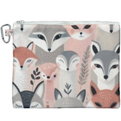 Fox Canvas Cosmetic Bag (xxxl) by DinkovaArt