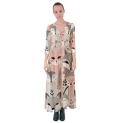 Fox Button Up Maxi Dress by DinkovaArt