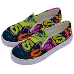 Neon Jesus 8375771 Kids  Canvas Slip Ons by Jabberwonkers