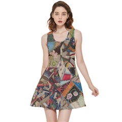 Background Embroidery Pattern Stitches Abstract Inside Out Reversible Sleeveless Dress by Ket1n9
