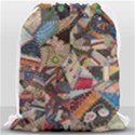 Background Embroidery Pattern Stitches Abstract Drawstring Bag (Large) View1