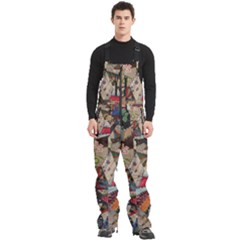 Background Embroidery Pattern Stitches Abstract Men s Front Zip Ski And Snowboard Bib Pants by Ket1n9