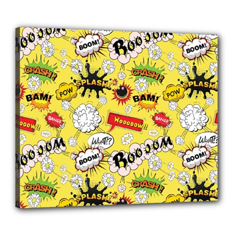 Cartoon Comics Pattern Canvas 24  X 20  (stretched) by Posterlux