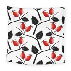 Rose Hip Pattern Branches Autumn Square Tapestry (large) by Hannah976
