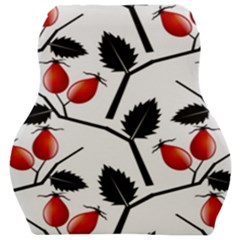Rose Hip Pattern Branches Autumn Car Seat Velour Cushion  by Hannah976