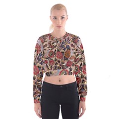 Abstract Flowers Cropped Sweatshirt by DinkovaArt