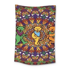 Grateful Dead Psychedelic Bears Small Tapestry by Tsamara
