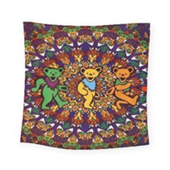 Grateful Dead Psychedelic Bears Square Tapestry (small) by Tsamara