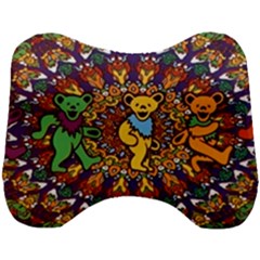 Grateful Dead Psychedelic Bears Head Support Cushion by Tsamara