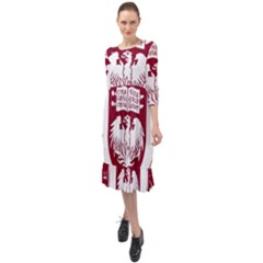 University Of Chicago Ruffle End Midi Chiffon Dress by avitendut