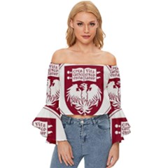 University Of Chicago Off Shoulder Flutter Bell Sleeve Top by avitendut