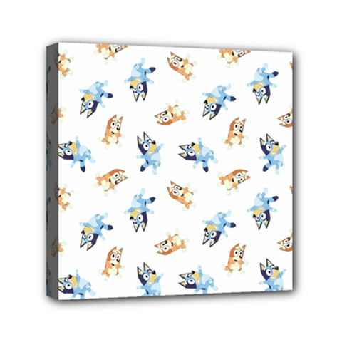 Bluey Pattern Mini Canvas 6  X 6  (stretched) by avitendut