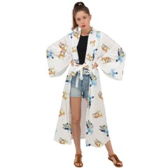 Bluey Pattern Maxi Kimono by avitendut