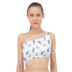 Bluey Pattern Spliced Up Bikini Top  by avitendut