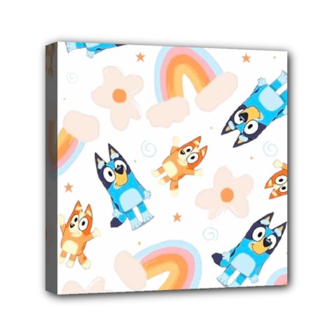 Bluey Mini Canvas 6  X 6  (stretched) by avitendut