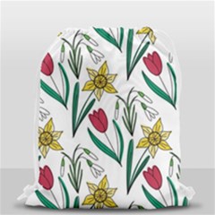 Flowers Bloom Pattern Spring Drawstring Bag (small) by Tsamara