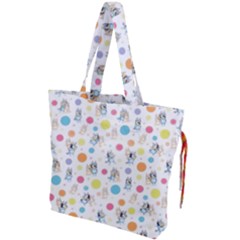 Bluey, Bluey Merch, Bluey Pattern, Bluey Bluey, Bingo, Bluey Design, Bluey Dog Drawstring Tote Bag by avitendut