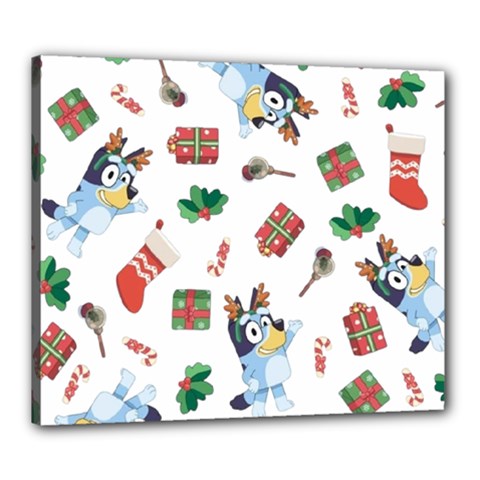 Bluey, Bluey Merch, Bluey Pattern, Bluey Bluey, Bingo, Bluey Design, Bluey Dog Canvas 24  X 20  (stretched) by avitendut